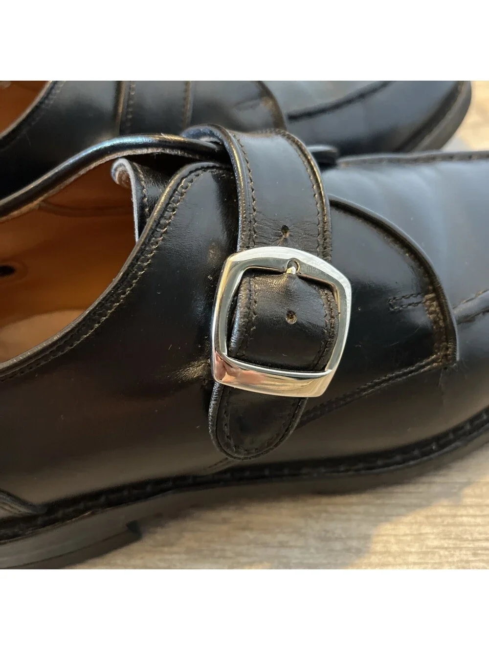 ALLEN EDMONDS CORNELL BLACK MONK STRAP VIBRAM SOLES 10B VGC